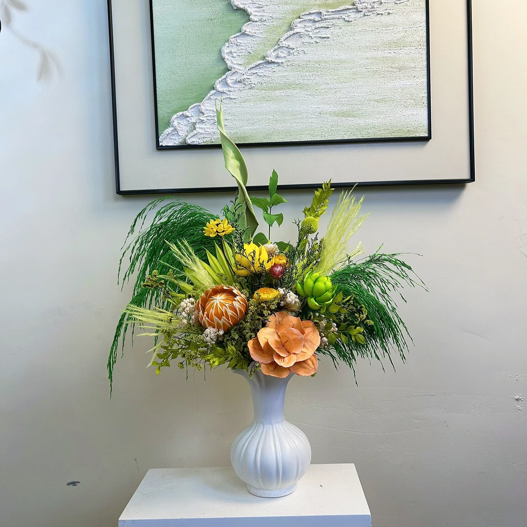 【醒春】高级永生花干花单花束客厅玄关餐桌家居装饰摆件