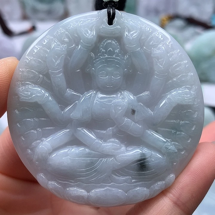 翡翠未镶嵌颈饰千手观音福利
