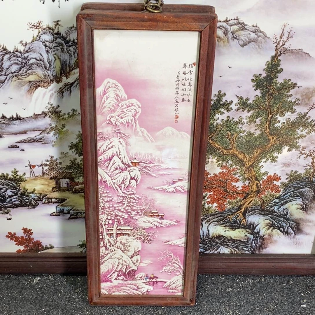 瓷片55*21 景德镇瓷板画柴窑烧制