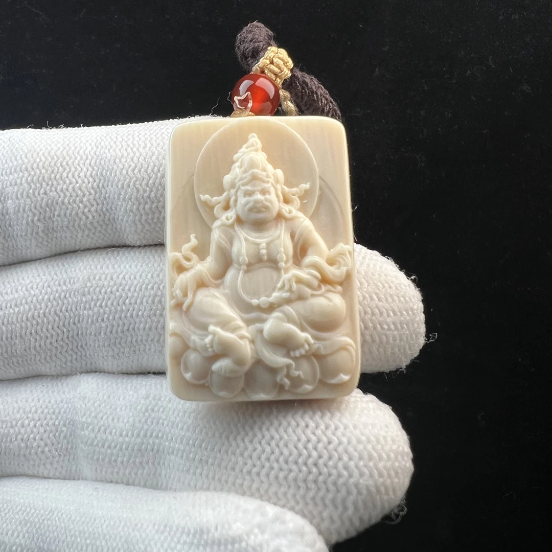 H3335 天然猛犸牙 黄财神 23.4*33.6*9.6mm支持鉴定 假一罚四