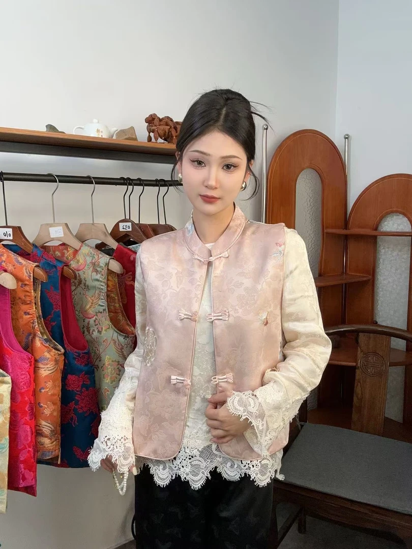 CHUNTIAN【曦语】新中式国风彩秀暗纹提花马甲
