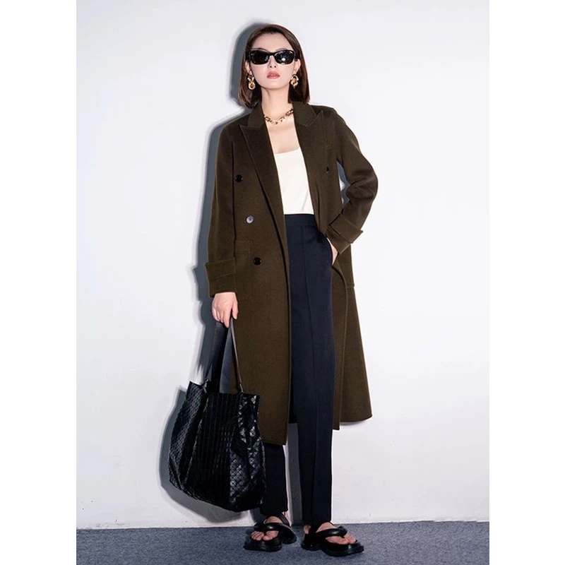 【山羊绒】手工拱针双面大衣女  ZJ005