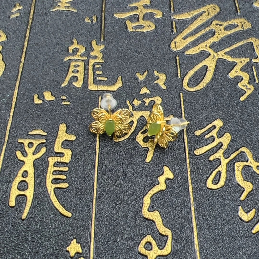 BY0709FLSF标006 北玉精选 和田玉耳饰