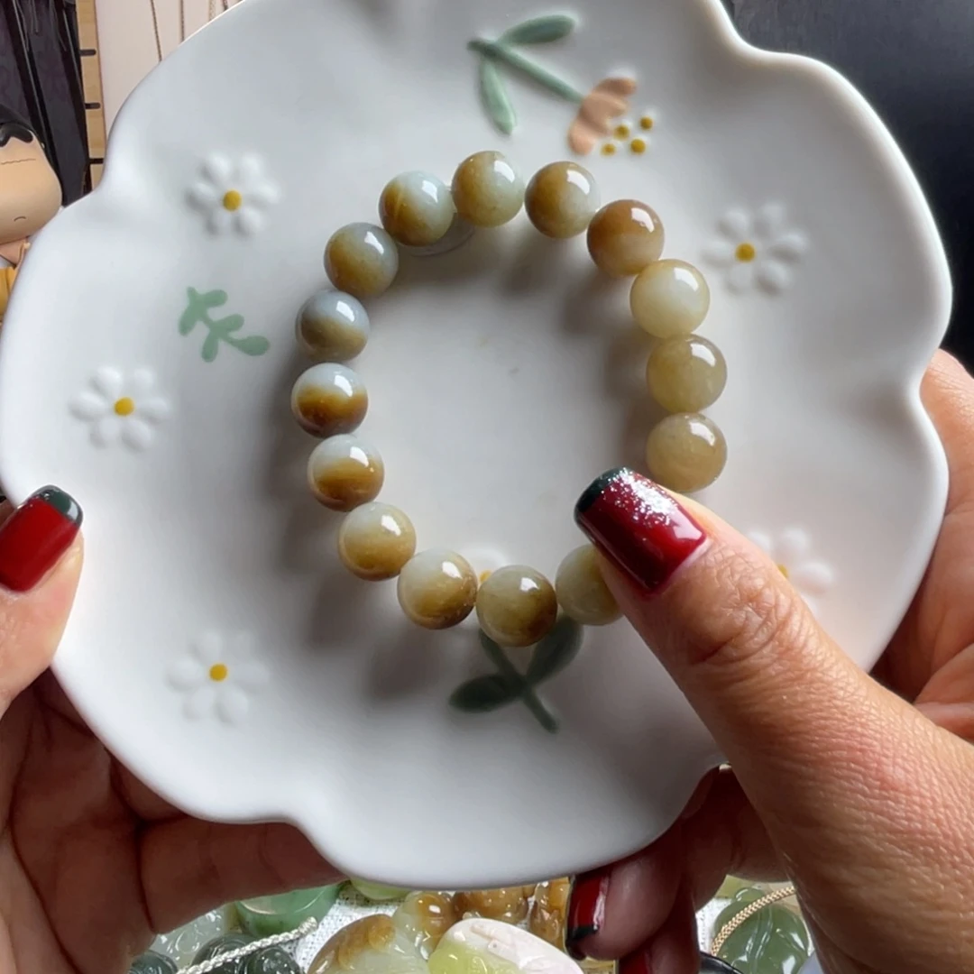 和田玉未镶嵌手链卡12聚宝盆