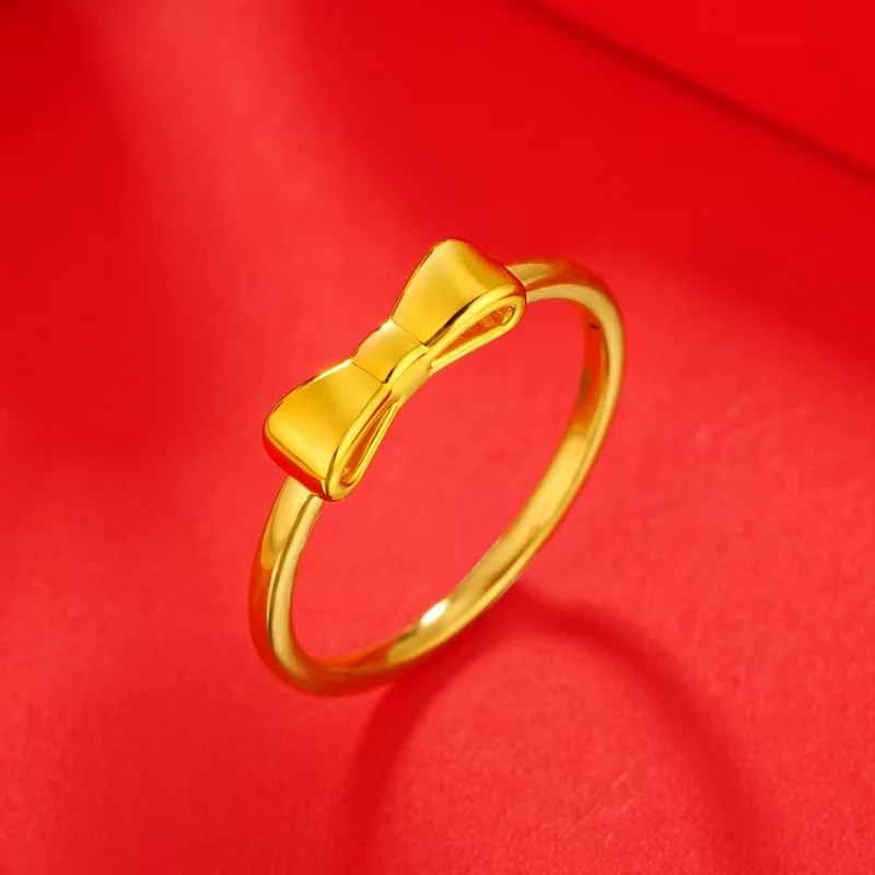 【小云专享】足金999饰品 蝴蝶结戒指#11 0.48 GP