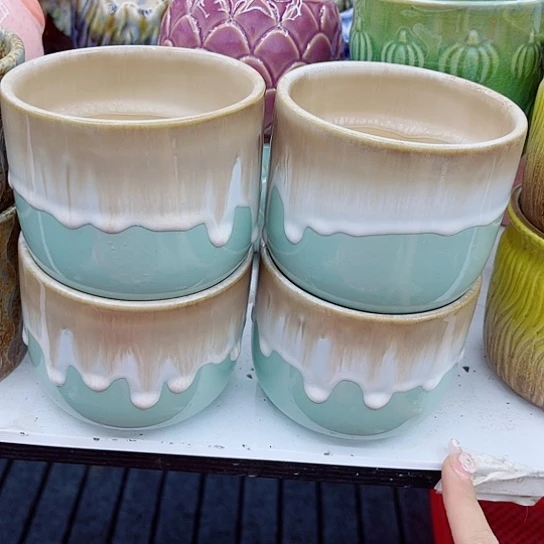 多肉绿植陶瓷花盆9:9包邮，有空