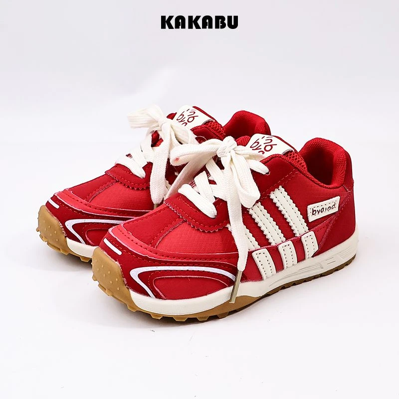 新年必备红色 四季款魔术贴儿童运动鞋复古阿甘鞋童鞋韩系2037