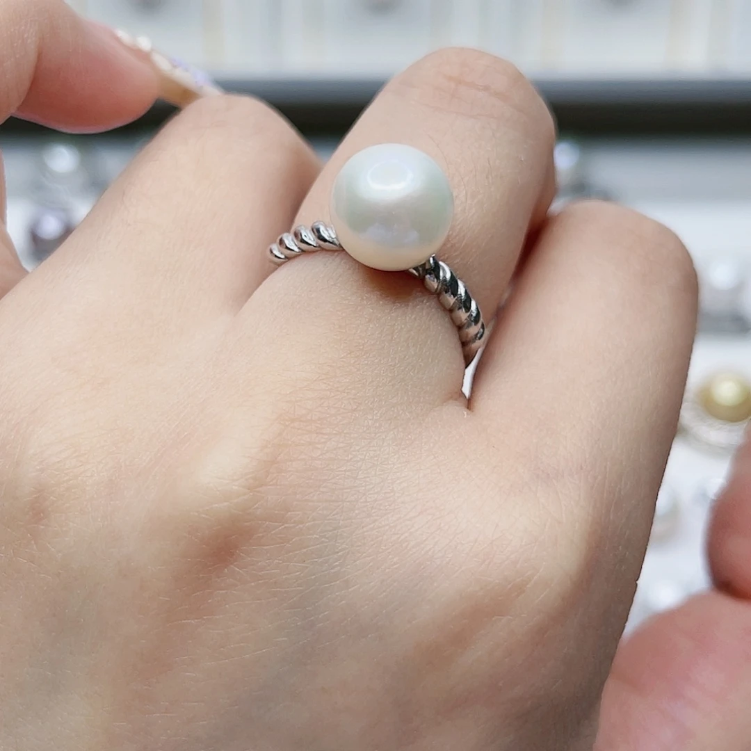 淡水珍珠戒指银S925镶嵌
