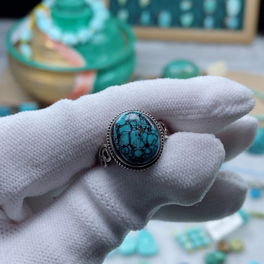 绿松石珠宝奇石银S925镶嵌?**芳