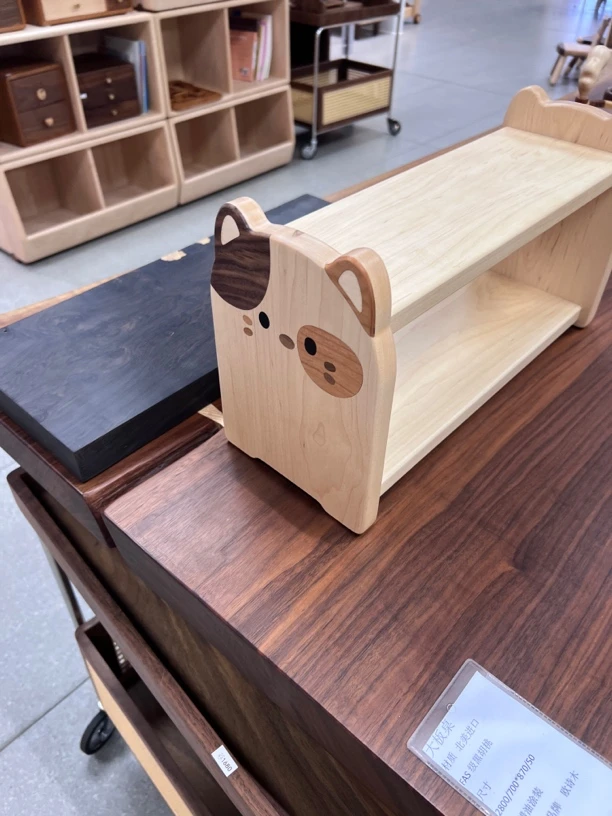 原木手工制作小猫茶杯架两层