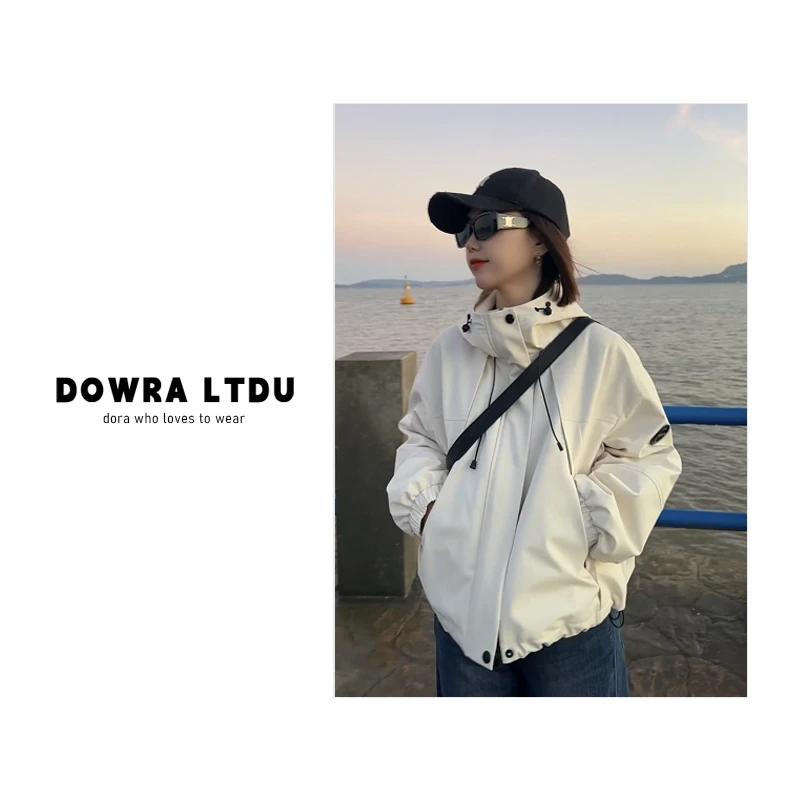 朵拉【风行者】2025年秋季新款纯色连帽百搭棉服外套女586-25830