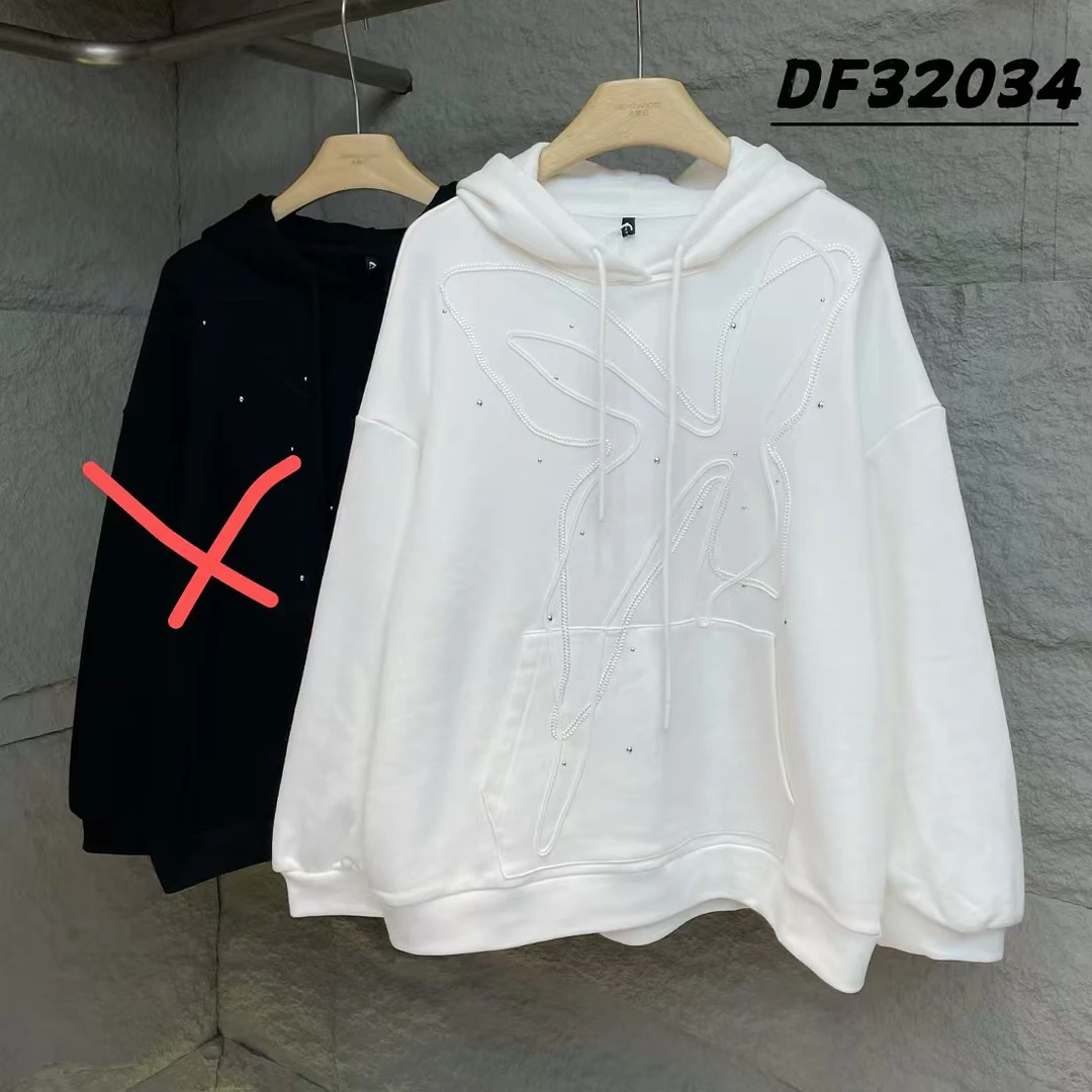 芬芬家#DF32034春秋福利重工艺蝴蝶连帽卫衣，衣长：65cm