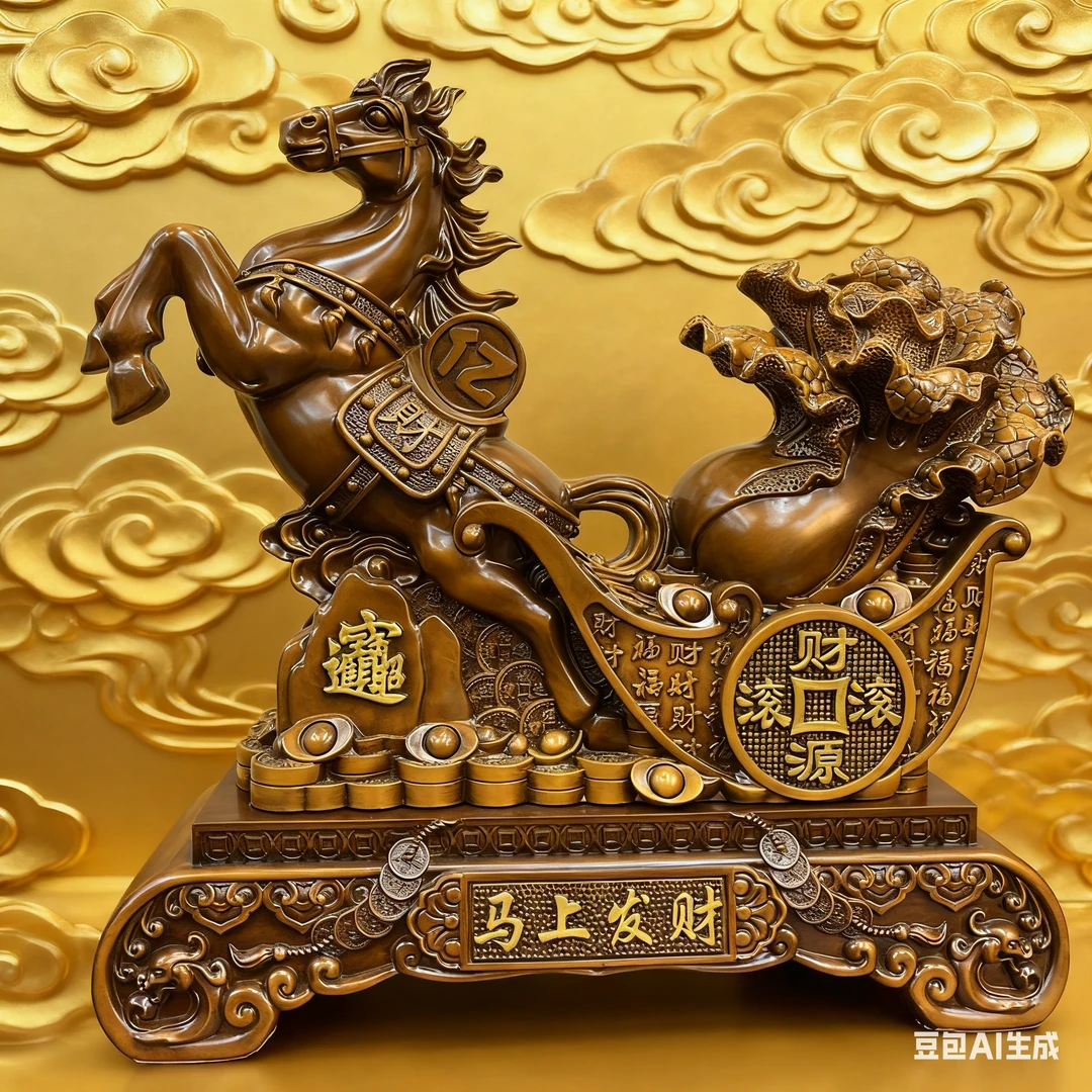 马上发财白菜摆件招财马年客厅电视酒柜装饰店铺公司开业乔迁礼品