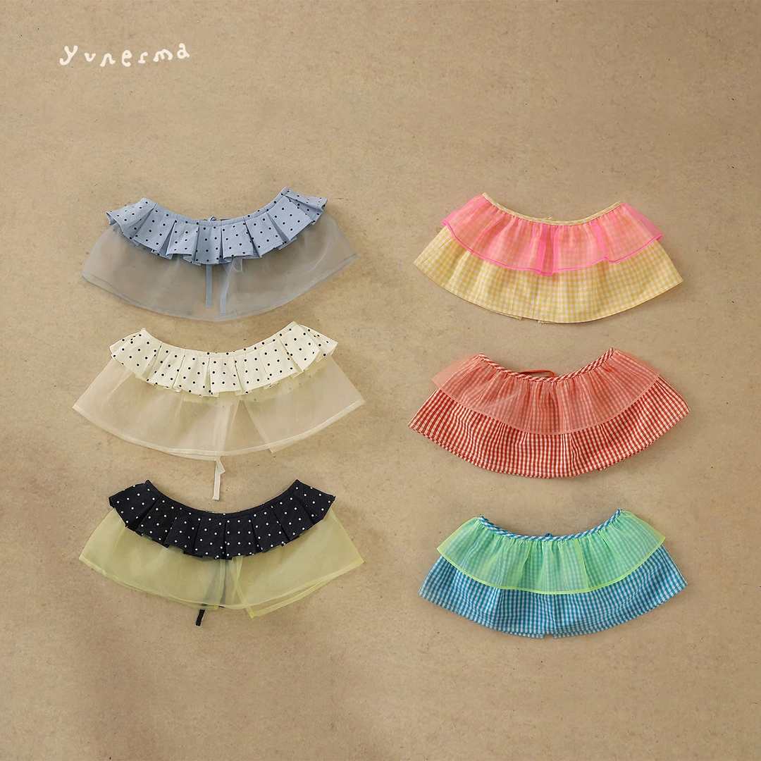 允儿妈女童2025夏季新款可爱格子波点围裙宝宝儿童时尚屁帘罩裙潮