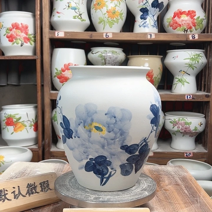 摆件高26口18.5兰兰牡丹新款陶瓷陶瓷