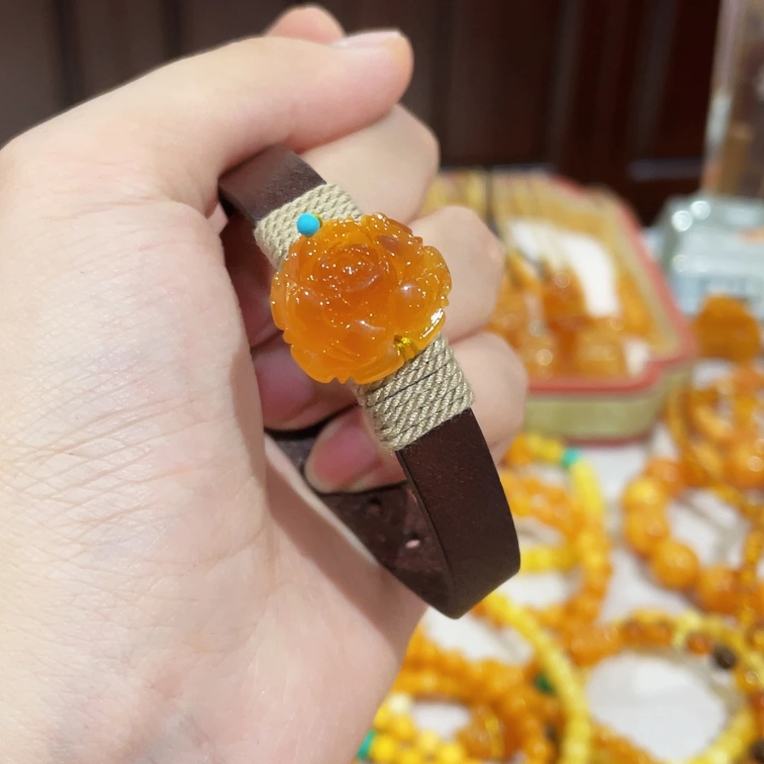 未镶嵌蜜蜡手链手串