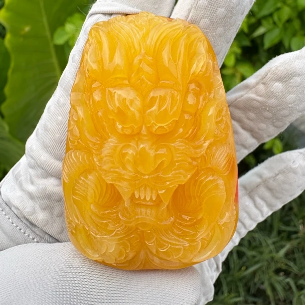 假一赔十，天然琥珀蜜蜡，蜜蜡吊坠，龙牌吊坠，号26 多样性发