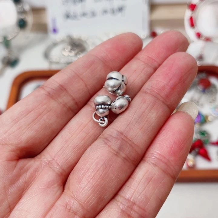 珐琅吊坠足银三件套