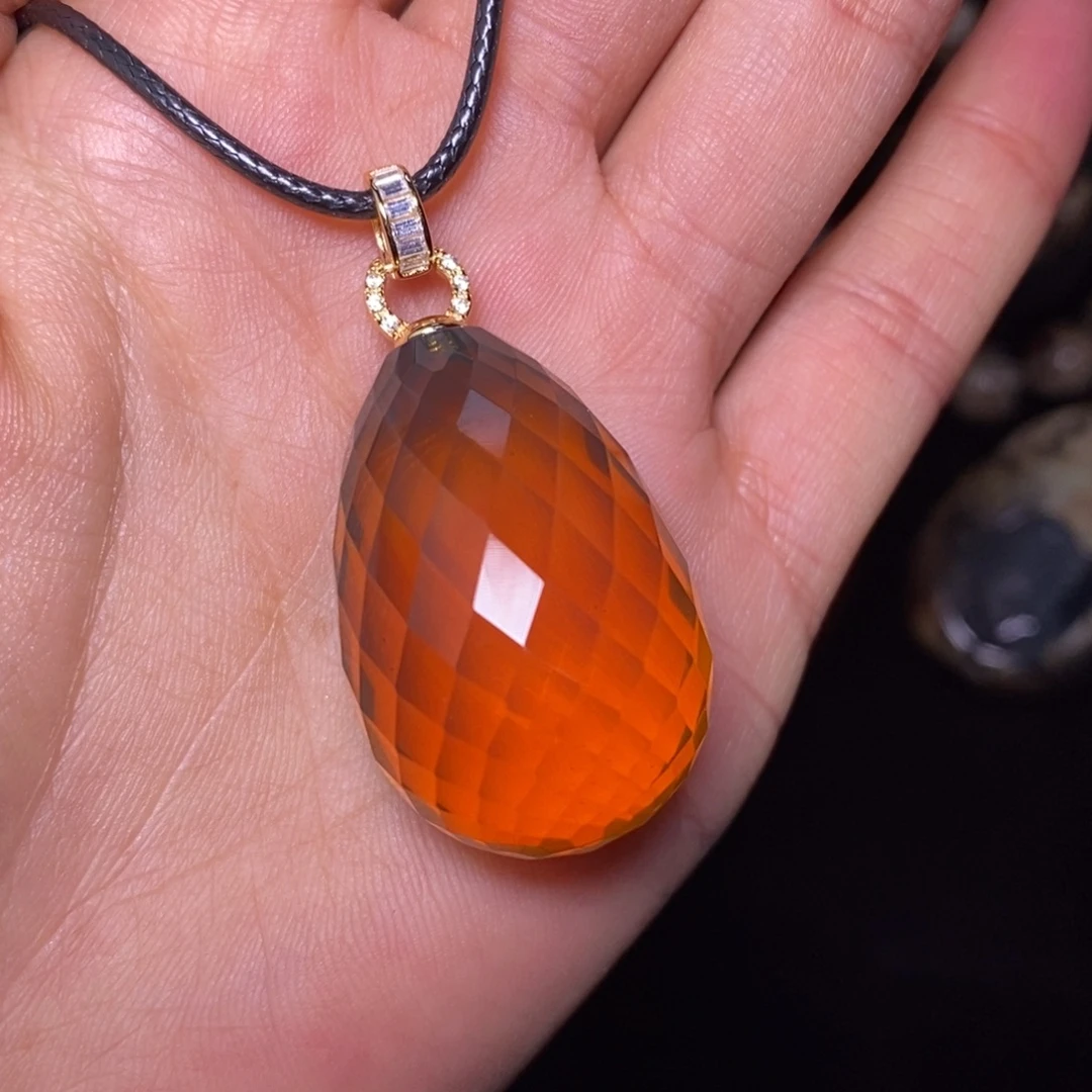 琥珀未镶嵌颈饰吊坠32.5×21.9mm「不退换」