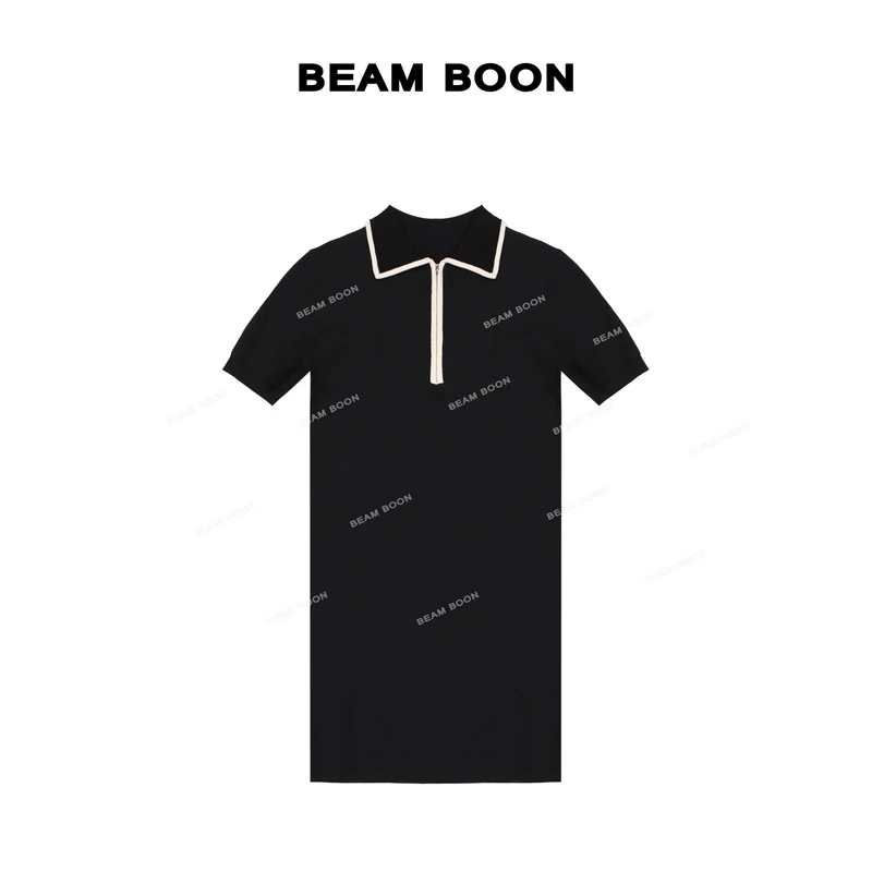 Beam Boon |【梅川裙】减龄40s伊力特半拉链修身针织连衣裙