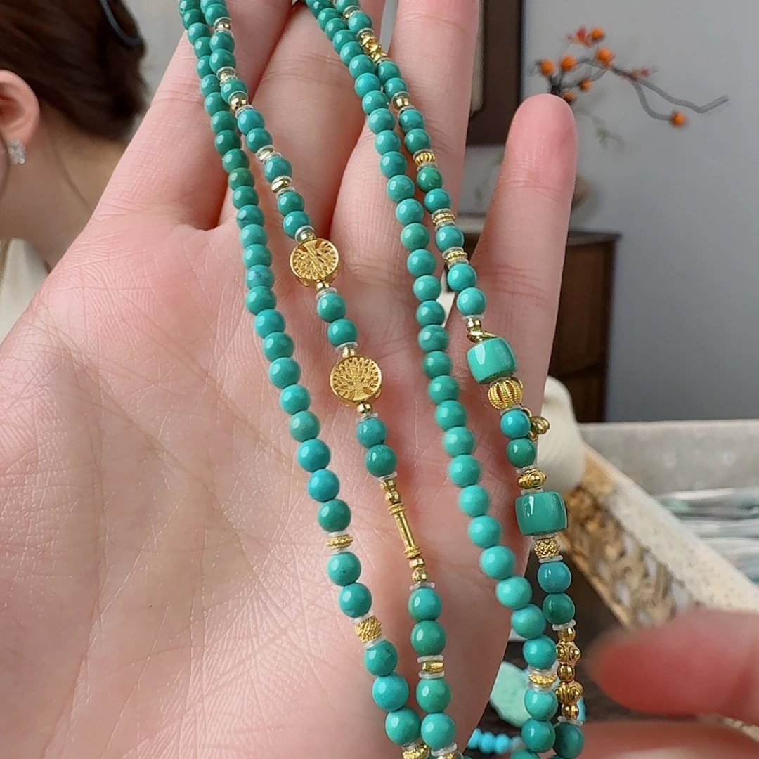 绿松石18K金镶嵌珠宝奇石