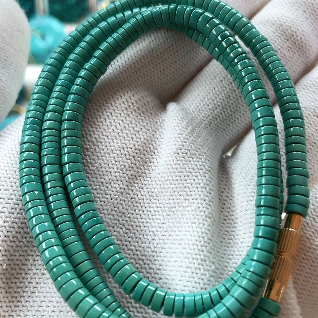 绿松石18K金镶嵌车挂