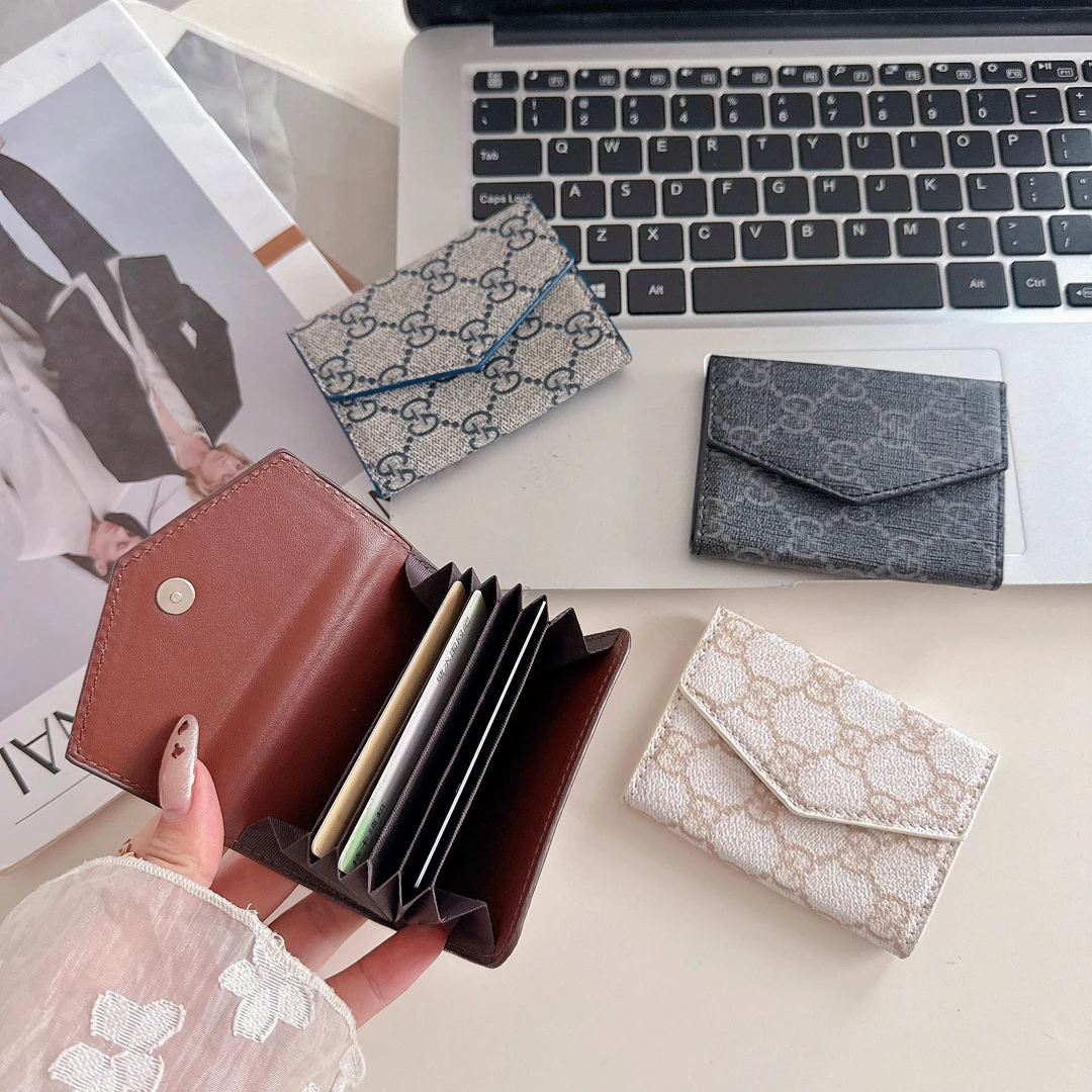 奢华风琴片卡包GG家老花多功能证件卡夹套百搭手包薄款多卡位便携