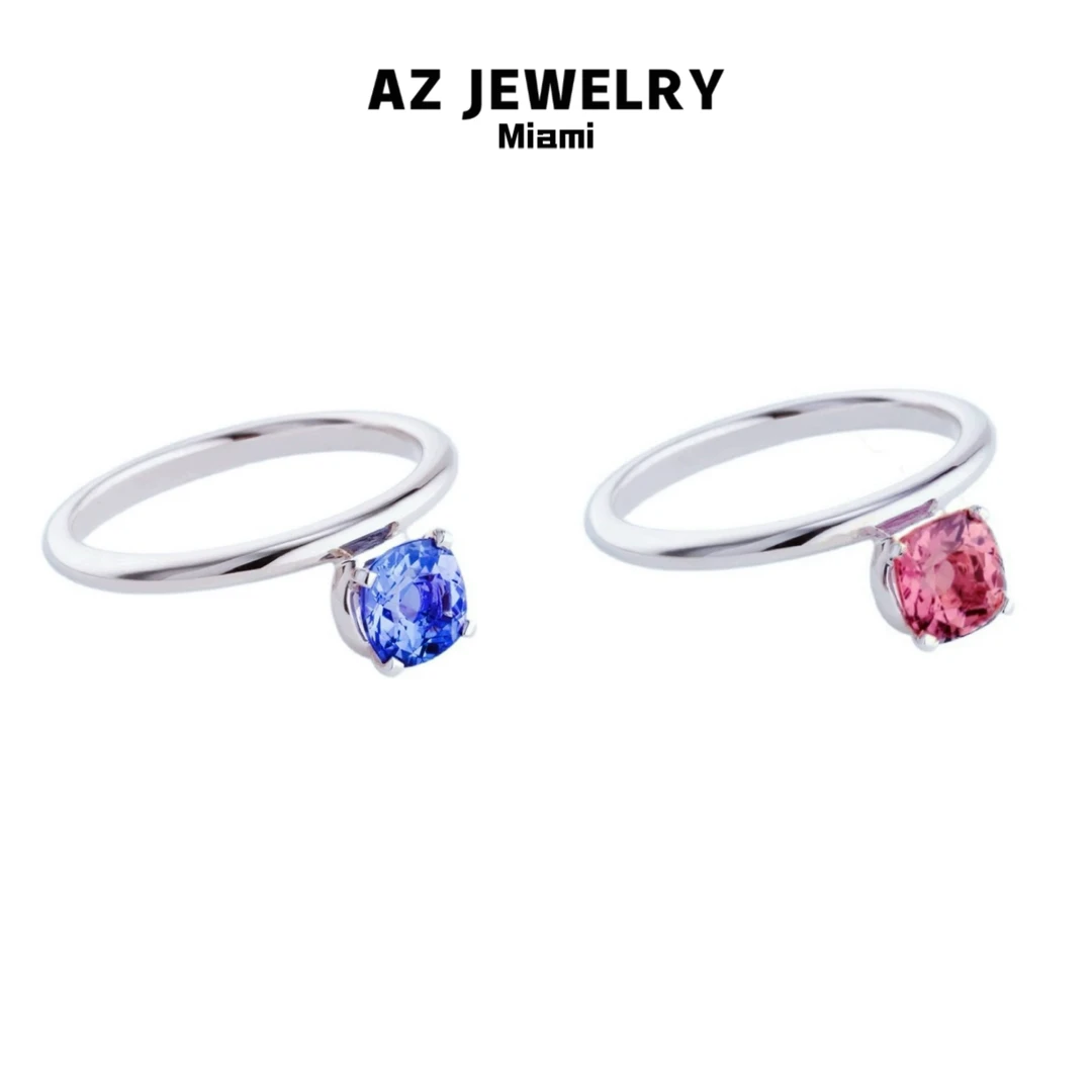 925银合成锆石戒指 【双子星】小众设计感简约气质轻奢戒指情侣礼物