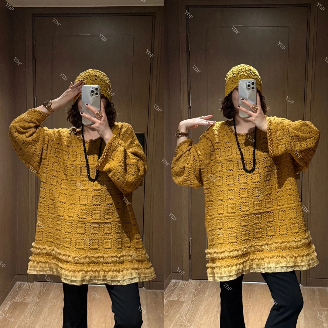 YDFSTUDIO小众【云朵工坊】欧货早秋重工花边拼接设计时尚百搭上衣