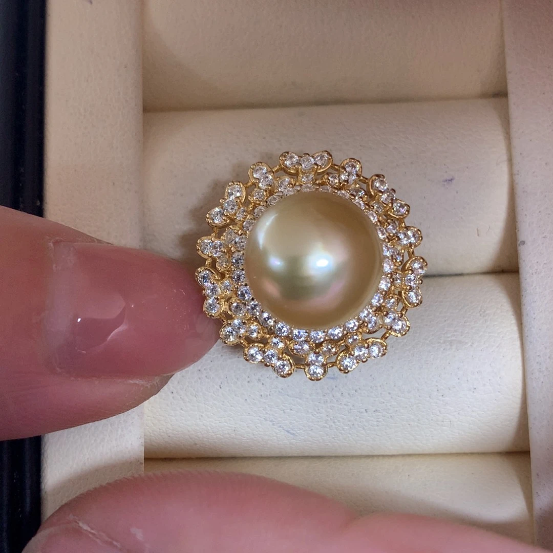 海水珍珠戒指银S925镶嵌