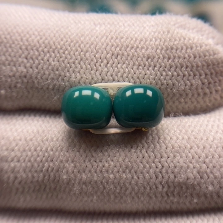 未镶嵌绿松石珠宝奇石老型对珠7.8mmAA828