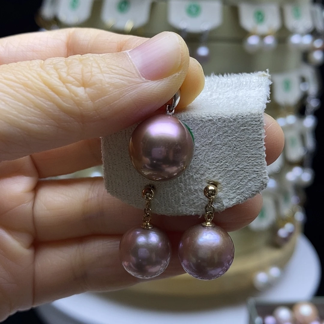 妖***娆耳饰淡水珍珠银S925镶嵌