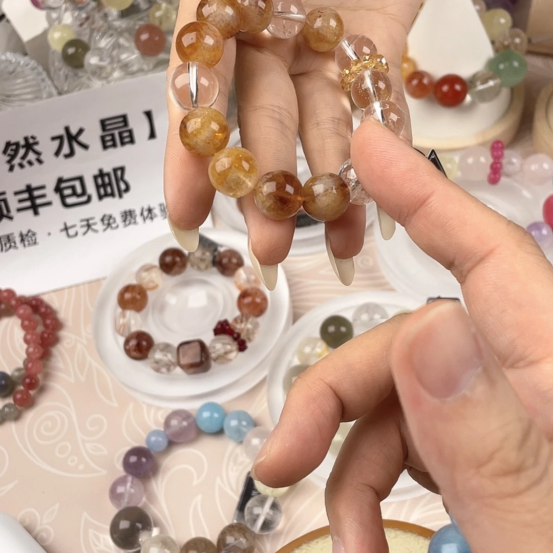 银S925镀金镶嵌手链水晶