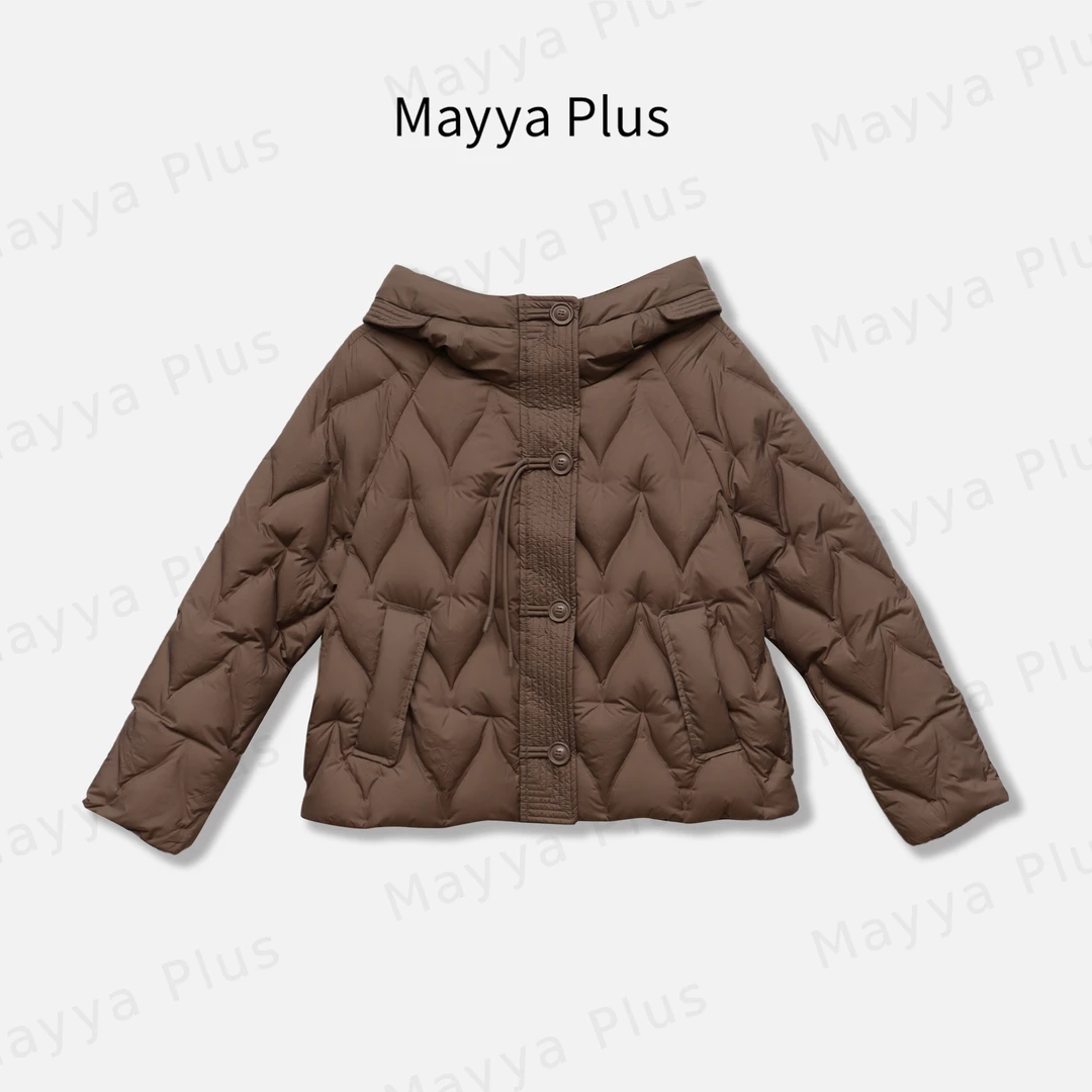 【咖色软糖】Mayya Plus麦芽定制轻奢气质欧若风短羽绒服52546035