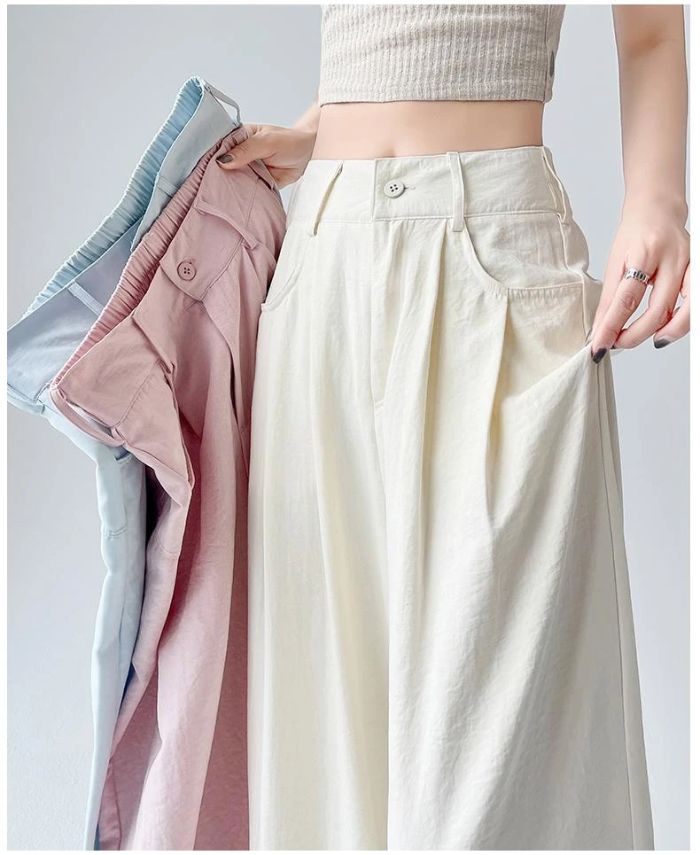 [现货+包边】奶芙慵懒西装阔腿裤夏季新品宽松高腰直筒裤