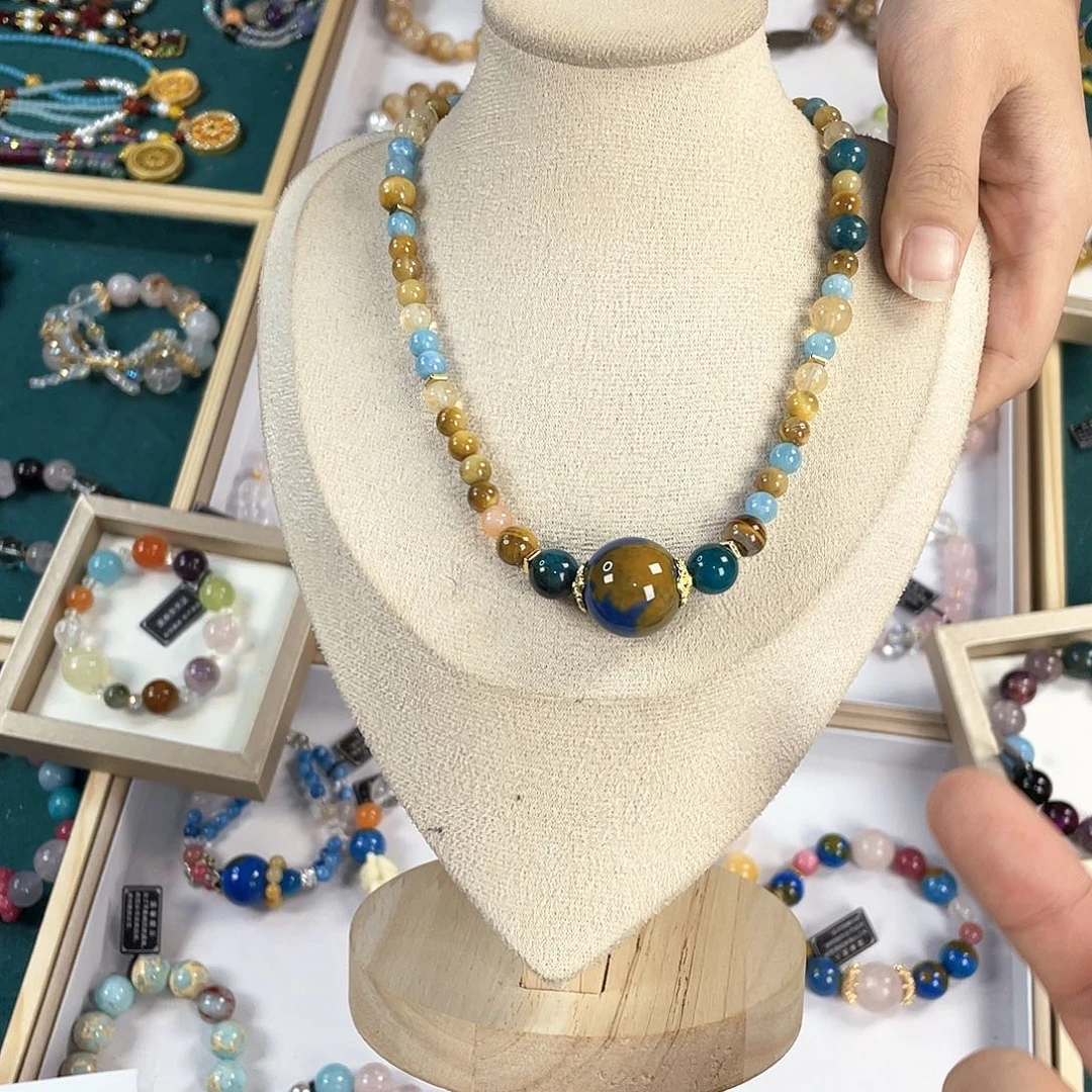 水晶手链银S925镀金镶嵌