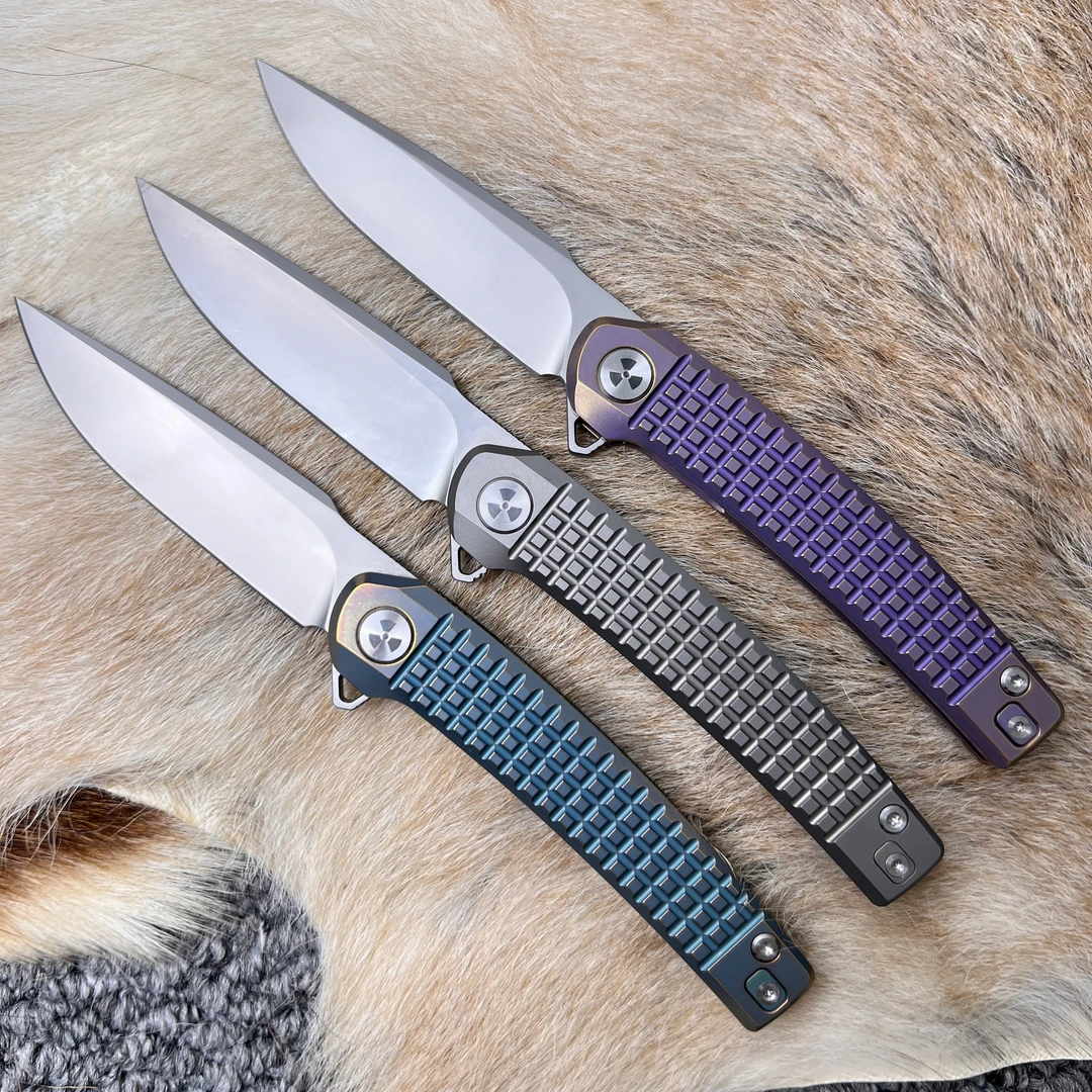 钛合金M390粉末钢户外露营折叠口袋刀水果刀