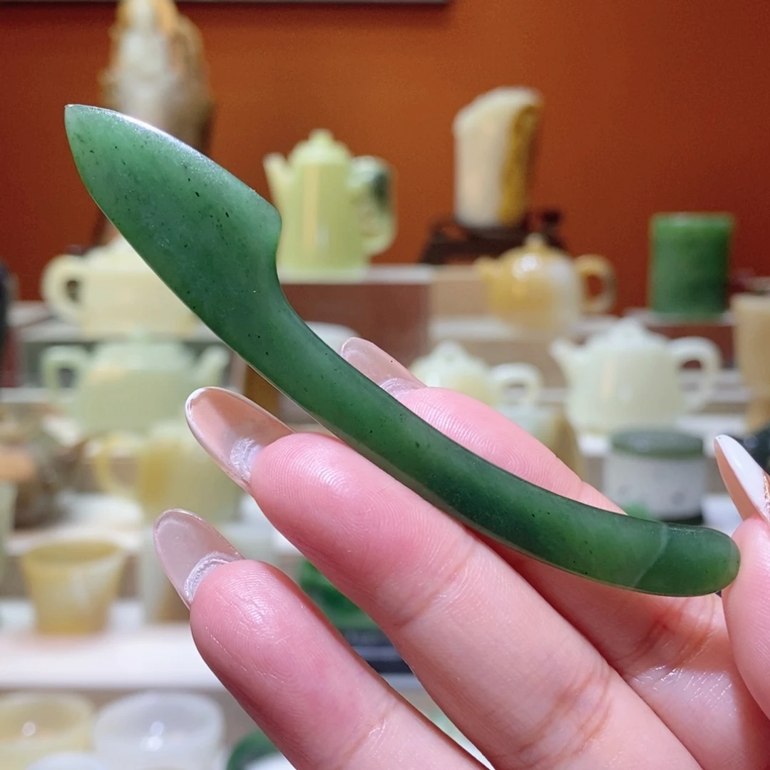 未镶嵌和田玉把件和田玉碧玉茶刀/发簪