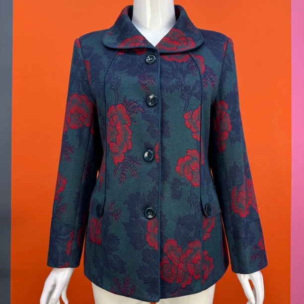 3949  春秋新款中老年人女装长袖外套翻领上衣   333