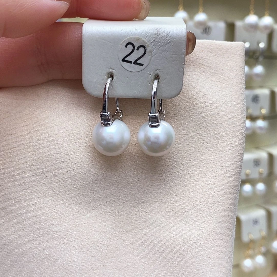 淡水珍珠耳饰银S925镶嵌