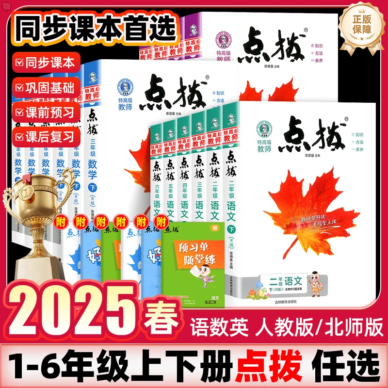 2025春新版册荣德基小学点拨1-6年级上下册语数英同步讲解教辅