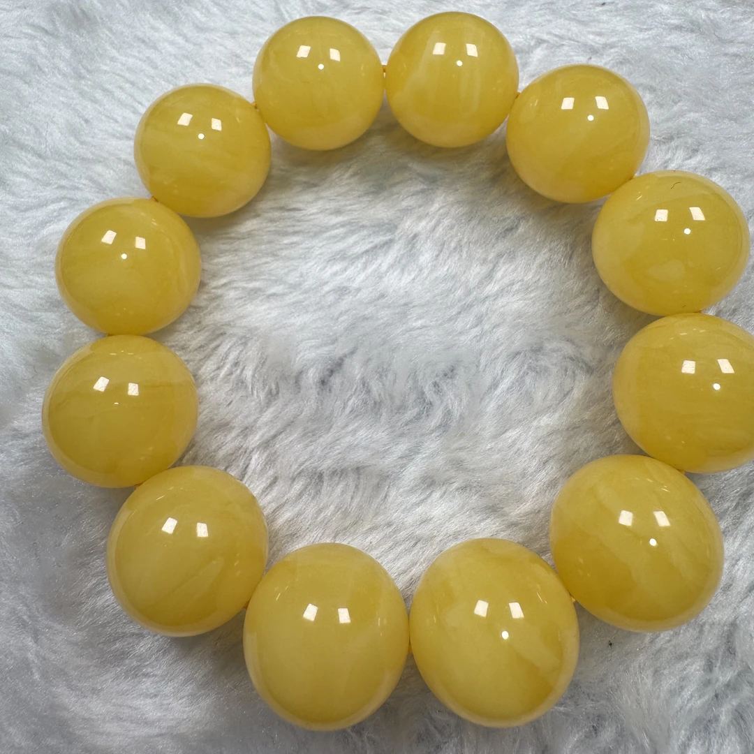 天然蜜蜡 焦皮 同料 满满蜡质 带点虎纹 尺寸20