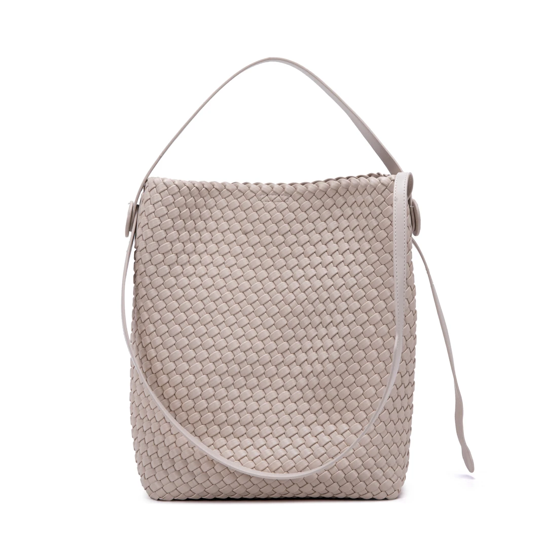 《万姐高定》原创设计真皮高定春夏单肩编织包B2047-米白