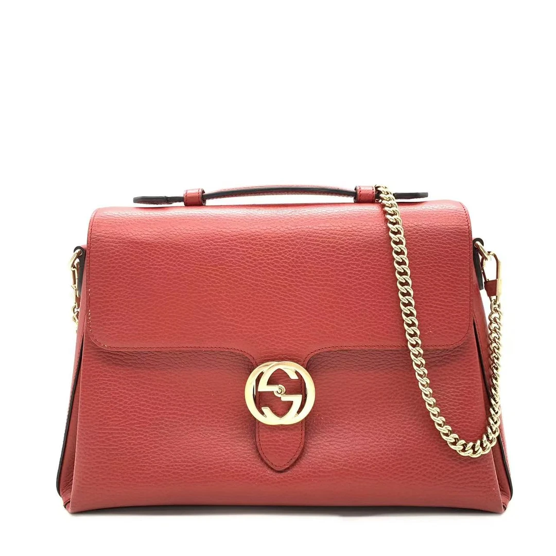 95新 GUCCI/古驰 【安则专属】红金大号风琴邮差包