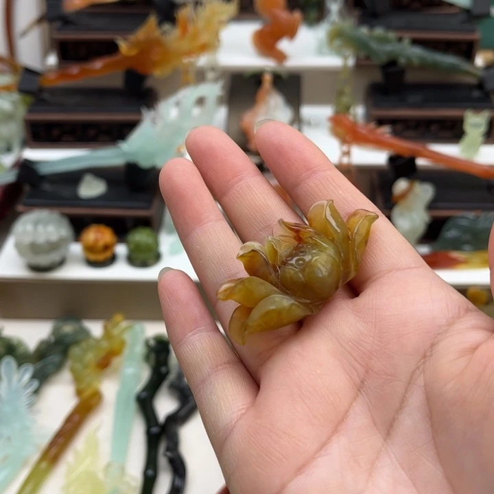 蛇纹石玉未镶嵌岫玉发簪