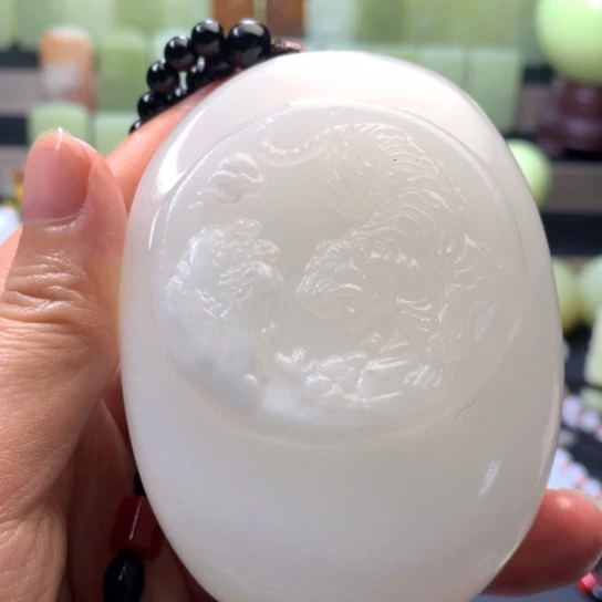 石材方解石手把件