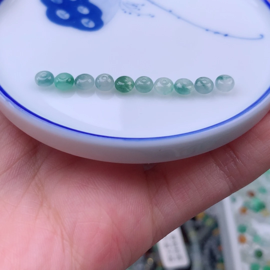 翡翠散珠狐*鼓珠10个