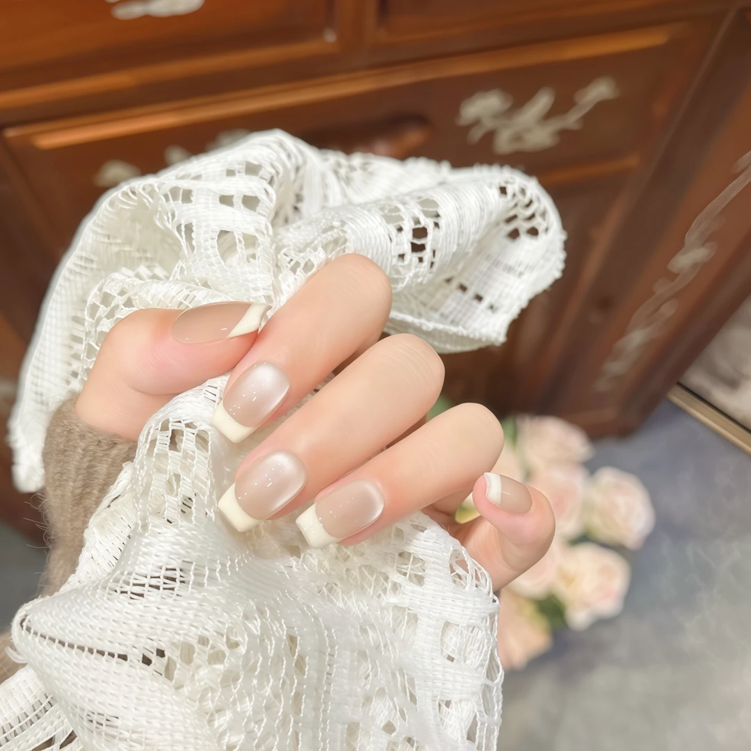 【泡芙奶盖】纯手工穿戴甲 极致简约经典百搭随心款