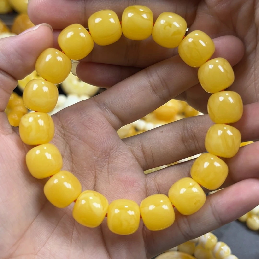 琥珀未镶嵌手串同料老邢手串13mm