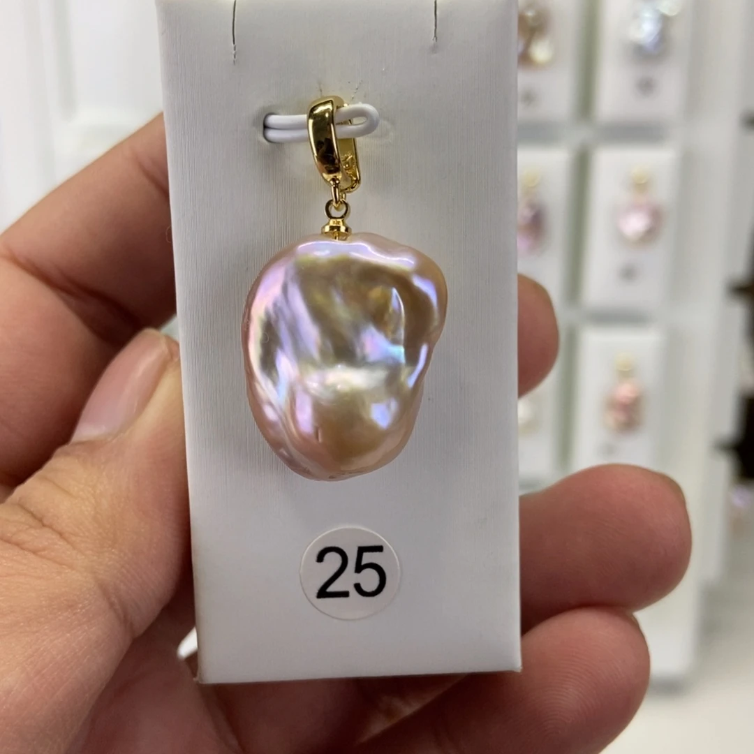 合金淡水珍珠吊坠(不含链)